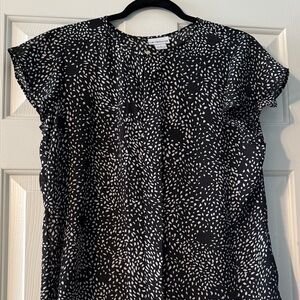 Liz Claiborne Black and White Abstract Blouse